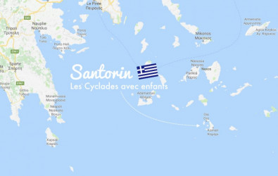 Visiter l'île de Santorin en Grèce - carte